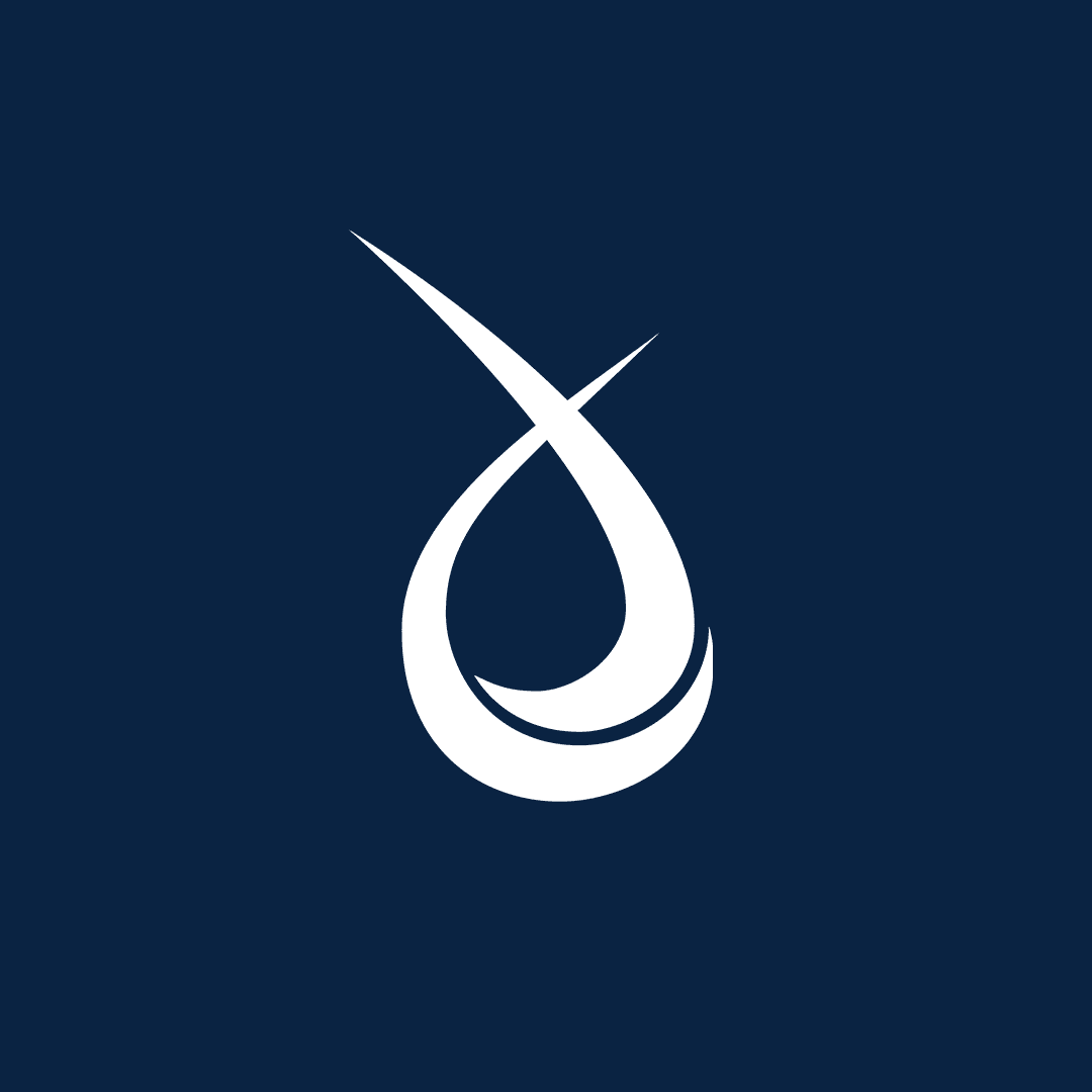 The Eco Runner Team Delft logo mark, a stylised droplet in white on navy